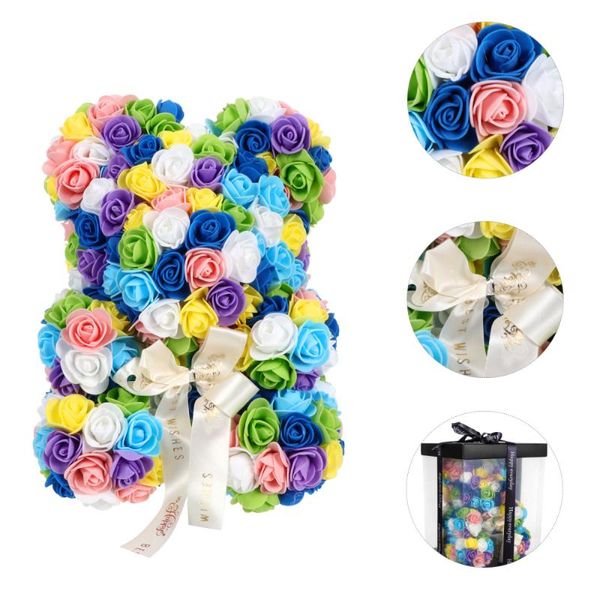 rose flower bear ornament for wedding valentine's day bridal shower anniversary