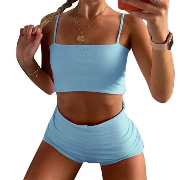 2020 crop and biker shorts solid color fashion sport suit two piece set casual suit suspenders shorts women clothing1, Gray
2020 crop and biker shorts solid color fashion sport suit two piece set casual suit suspenders shorts women clothing1, Gray