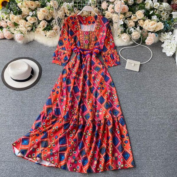 2020 new fashion women's clothing ankle-length square collar print dresses dress1, Black;gray
2020 new fashion women's clothing ankle-length square collar print dresses dress1, Black;gray