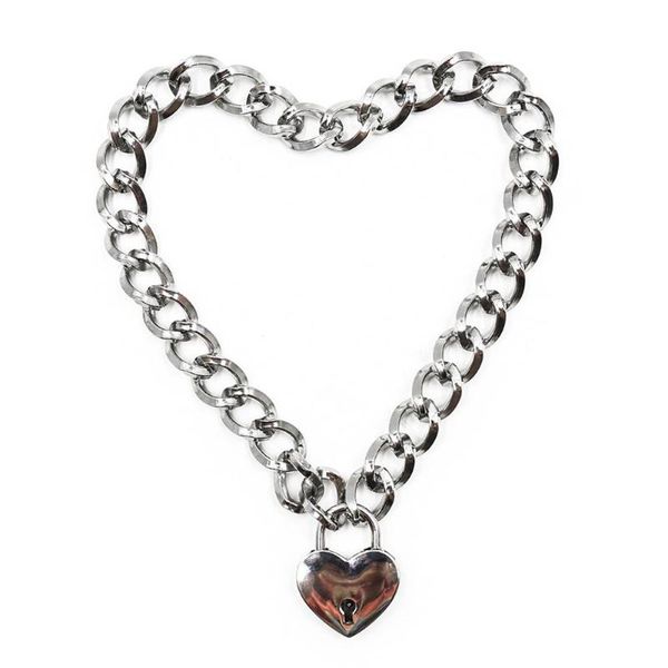 dreambell fashion women punk cool neck collar slave game pet heart-shape padlock metal choker necklace, Golden;silver
dreambell fashion women punk cool neck collar slave game pet heart-shape padlock metal choker necklace, Golden;silver