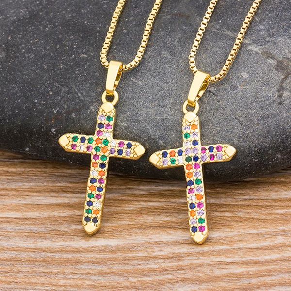 chains gold color christian religious cross pendant necklace for women charm cubic zircon jewelry christmas birthday gifts, Silver
chains gold color christian religious cross pendant necklace for women charm cubic zircon jewelry christmas birthday gifts, Silver