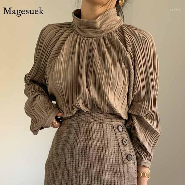 new fashion chic creasing solid color blouse women half-turtleneck pleated autumn loose lantern sleeve shirt blusas 126391, White
new fashion chic creasing solid color blouse women half-turtleneck pleated autumn loose lantern sleeve shirt blusas 126391, White