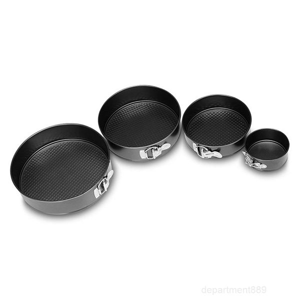 eco-friendly 4pcs углеродистая стальная сталь для выпечки нижняя съемная плесень спрингформ чизкейк выпечка pan 4 / 7/9 / 10 дюймов