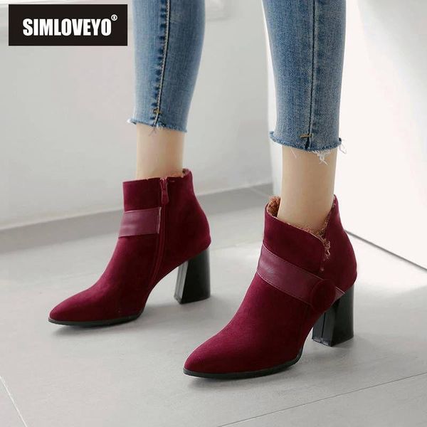 boots simloveyo shoes women ankle for pointed toe block heel suede leather zipper botas feminino size 34-48 black brown
boots simloveyo shoes women ankle for pointed toe block heel suede leather zipper botas feminino size 34-48 black brown