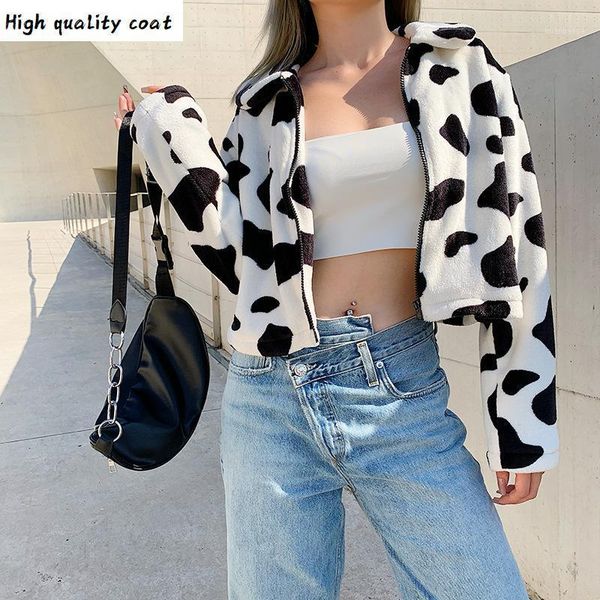 print cow faux fur coat women animal printed casual furry crop teddy jacket zipper harajuku korean overcoat autumn1, Black
print cow faux fur coat women animal printed casual furry crop teddy jacket zipper harajuku korean overcoat autumn1, Black