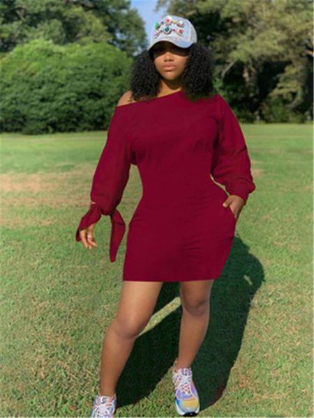 womens oblique shoulder dress fashion trend long sleeve round neck short skirt female spring knotted sleeves casual solid color loose dress, Black;gray
womens oblique shoulder dress fashion trend long sleeve round neck short skirt female spring knotted sleeves casual solid color loose dress, Black;gray