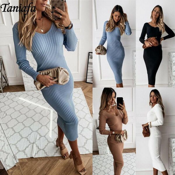 ladies slim solid color long sleeve v-neck dress casual slim autumn winter plus size bottoming dress women party, Black;gray
ladies slim solid color long sleeve v-neck dress casual slim autumn winter plus size bottoming dress women party, Black;gray