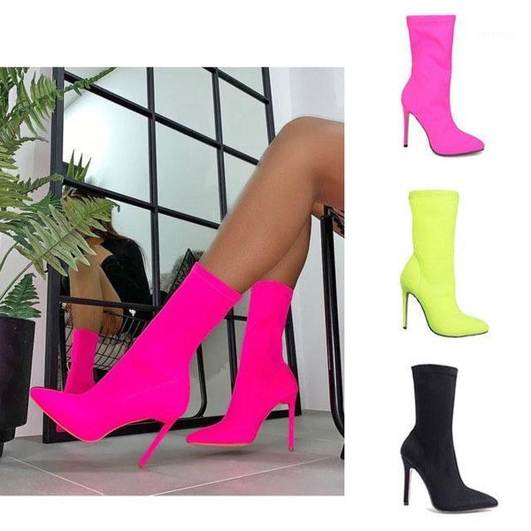 boots women mid-tube stretch cloth pointed stiletto high heels candy color large size women's 43 size1, Black
boots women mid-tube stretch cloth pointed stiletto high heels candy color large size women's 43 size1, Black