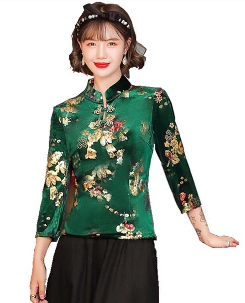 shanghai story women's chinese cheongsam qipao shirts velvet blouses black skirt 4 color, White
shanghai story women's chinese cheongsam qipao shirts velvet blouses black skirt 4 color, White