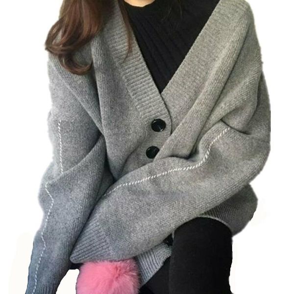 women's knits & tees oversized autumn spring sweaters korean style solid loose cardigans v neck single breasted 2021 knitted female out, White
women's knits & tees oversized autumn spring sweaters korean style solid loose cardigans v neck single breasted 2021 knitted female out, White