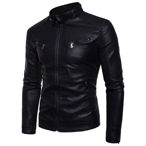 men's fur & faux leather jacket fashionable pure plaid size straight collar slim motorcycle mens zipper pocket coat men, Black
men's fur & faux leather jacket fashionable pure plaid size straight collar slim motorcycle mens zipper pocket coat men, Black