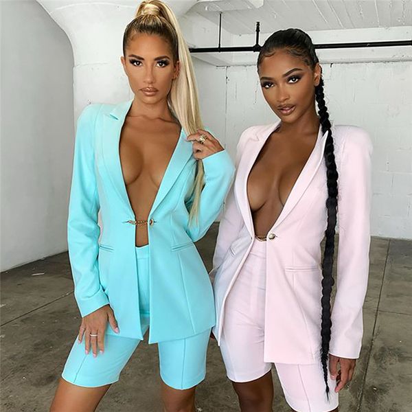 solid color womens designer blazers fashion slim single button lapel neck womens blazers casual females clothing, White;black
solid color womens designer blazers fashion slim single button lapel neck womens blazers casual females clothing, White;black