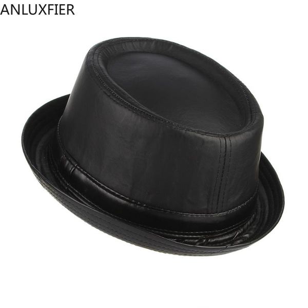 wide brim hats h7213 men's european american fedoras hat male curling pu leather cap gentleman elegant fashion party banquet, Blue;gray
wide brim hats h7213 men's european american fedoras hat male curling pu leather cap gentleman elegant fashion party banquet, Blue;gray