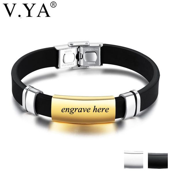 charm bracelets v.ya silicone man fashion individuality stainless steel diy accessories engrave male jewelry drop ship, Golden;silver
charm bracelets v.ya silicone man fashion individuality stainless steel diy accessories engrave male jewelry drop ship, Golden;silver