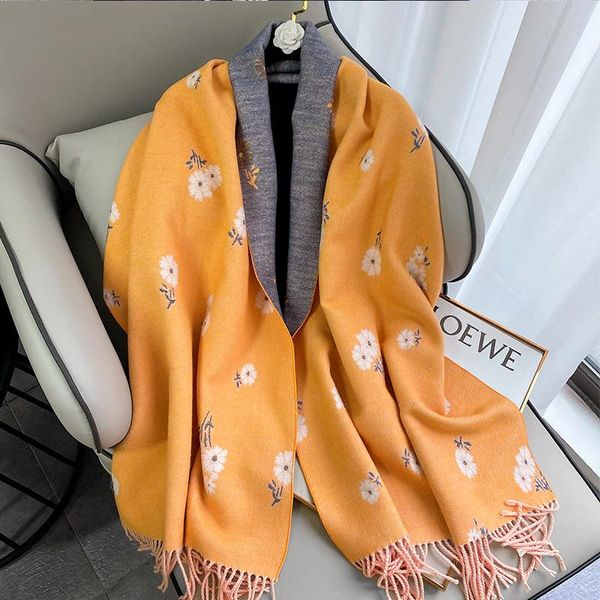 winter 2020 new european american style small daisy imitation cashmere women's scarf fashion tassel thickening warm with a shawl, Blue;gray
winter 2020 new european american style small daisy imitation cashmere women's scarf fashion tassel thickening warm with a shawl, Blue;gray