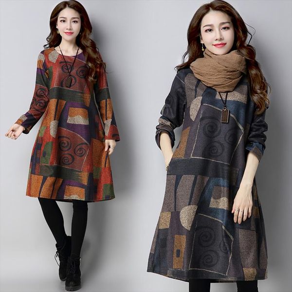 autumn winter ethnic woolen long sleeve o neck women dress graffiti patchwork casual loose midi dress vestido mujer, Black;gray
autumn winter ethnic woolen long sleeve o neck women dress graffiti patchwork casual loose midi dress vestido mujer, Black;gray