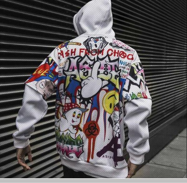 2 color hip hop graffiti hoodies men patchwork color block harajuku pullover casual hooded graffiti sweatshirt streetwear, Black
2 color hip hop graffiti hoodies men patchwork color block harajuku pullover casual hooded graffiti sweatshirt streetwear, Black