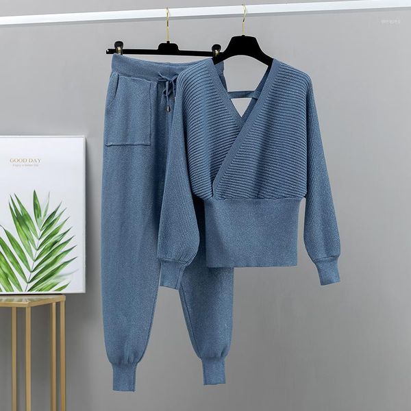 gigogou bling 2 piece sweater tracksuits women harrem pants + double v neck pullover sweater set autumn winter knitted clothing1, White
gigogou bling 2 piece sweater tracksuits women harrem pants + double v neck pullover sweater set autumn winter knitted clothing1, White