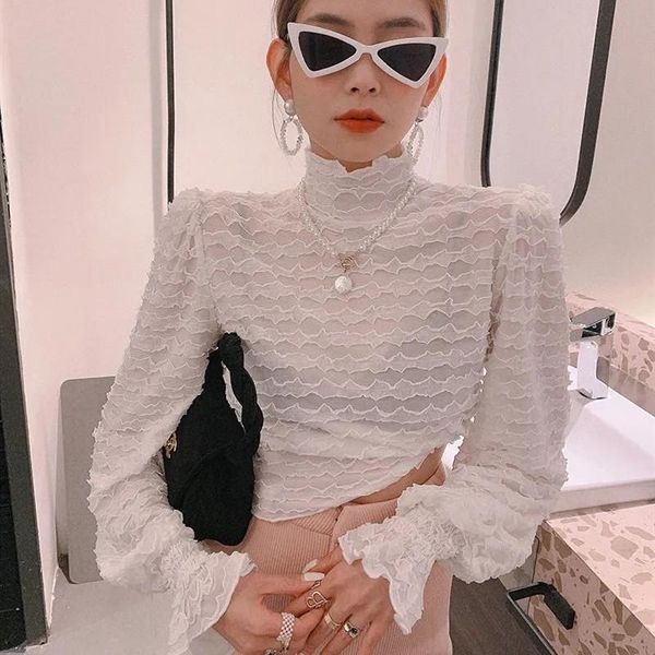 women's polos lace bottoming shirt western style long-sleeved 2021 autumn and winter wear a loose short cut-out half high collar t, White
women's polos lace bottoming shirt western style long-sleeved 2021 autumn and winter wear a loose short cut-out half high collar t, White