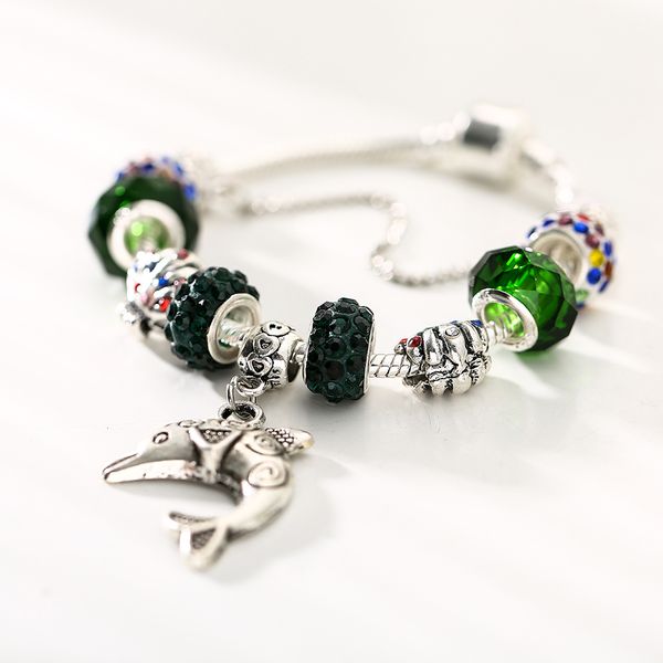 fashion ocean dolphin dangle diy snake charm chain pandora bracelet for women jewelry accessories, Golden;silver
fashion ocean dolphin dangle diy snake charm chain pandora bracelet for women jewelry accessories, Golden;silver