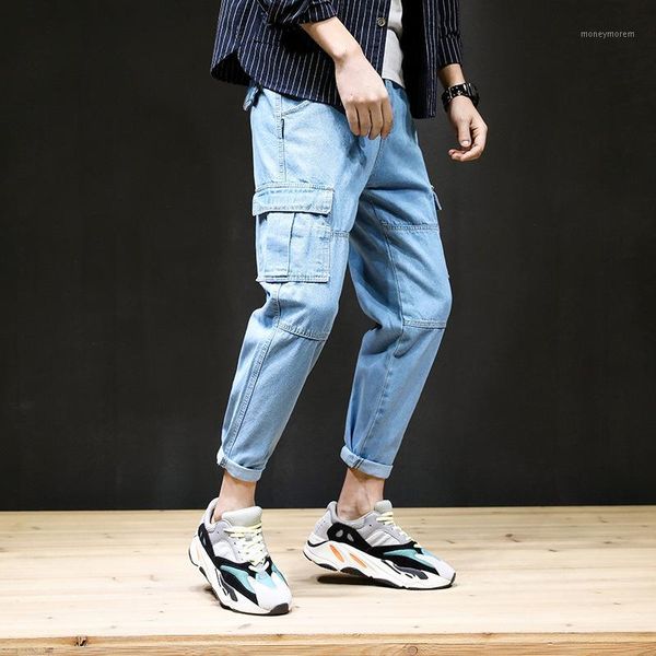 new arrival vintage letter embroidery multi pockets cargo style jeans men autumn high street fashion casual denim jeans1, Blue
new arrival vintage letter embroidery multi pockets cargo style jeans men autumn high street fashion casual denim jeans1, Blue