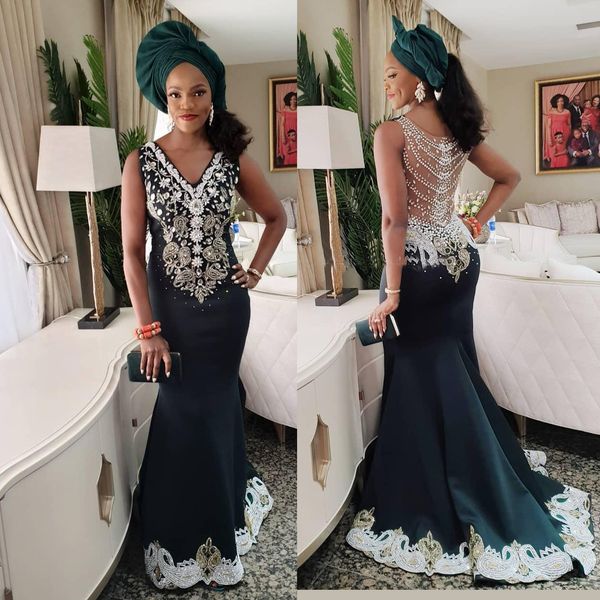 2021 navy blue evening dresses luxury beaded crystals mermaid straps v neck illusion back beading floor length prom party formal gown, Black;red
2021 navy blue evening dresses luxury beaded crystals mermaid straps v neck illusion back beading floor length prom party formal gown, Black;red