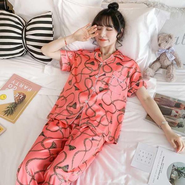 2020 new arrival fashion pajamas for women luxury silk pyjama sets short sleeve long pants 2 pcs comfort night sleepwear pijama1, Black;red
2020 new arrival fashion pajamas for women luxury silk pyjama sets short sleeve long pants 2 pcs comfort night sleepwear pijama1, Black;red