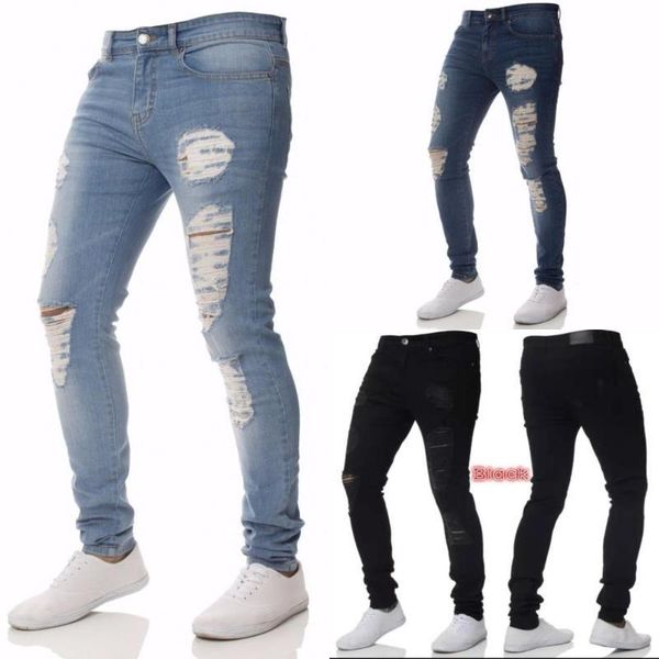 mens casual skinny jeans pants solid ripped jeans ripped beggar knee hole youth men, Blue
mens casual skinny jeans pants solid ripped jeans ripped beggar knee hole youth men, Blue