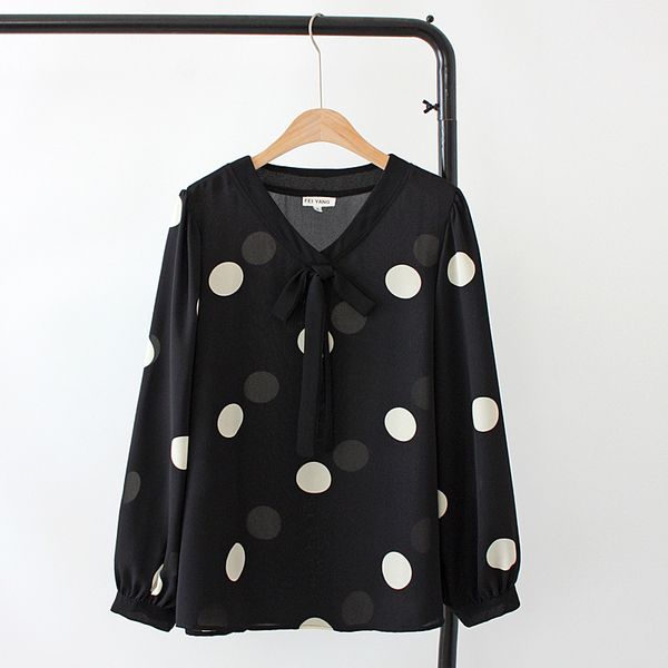 xl-3xl plus size female with long sleeve cleavage chiffon polka dot blouse printed officewear l1mt, White
xl-3xl plus size female with long sleeve cleavage chiffon polka dot blouse printed officewear l1mt, White
