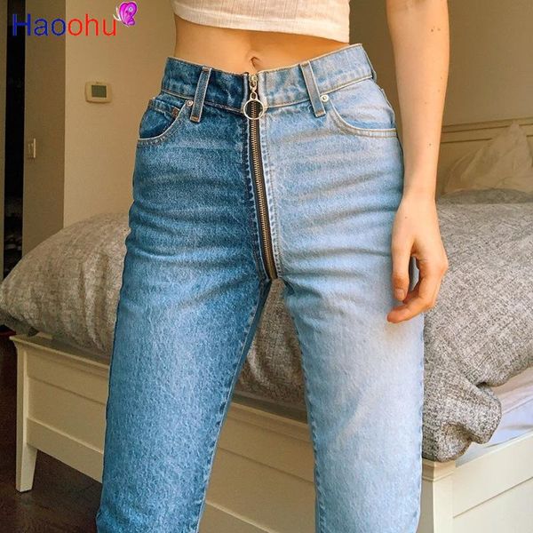 haoohu back zip panelled autumn jeans women high waist pockets straight pants patchwork trousers denim pants lady, Blue
haoohu back zip panelled autumn jeans women high waist pockets straight pants patchwork trousers denim pants lady, Blue