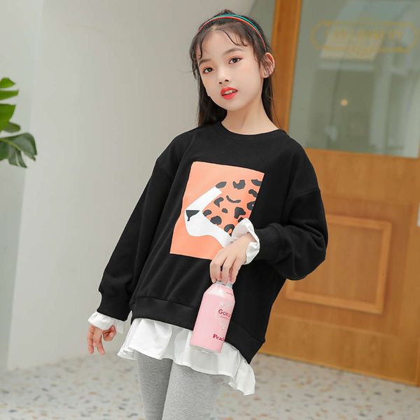 sweater girls' patchwork drs new long children's pullover in autumn and winter 2020, Black
sweater girls' patchwork drs new long children's pullover in autumn and winter 2020, Black