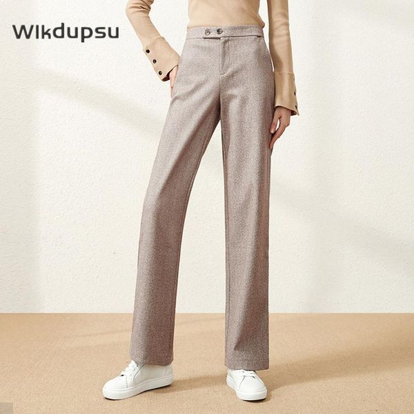 women's pants & capris autumn winter casual woolen female high waist women formal elegant trousers wide leg office ladies work clothes, Black;white
women's pants & capris autumn winter casual woolen female high waist women formal elegant trousers wide leg office ladies work clothes, Black;white