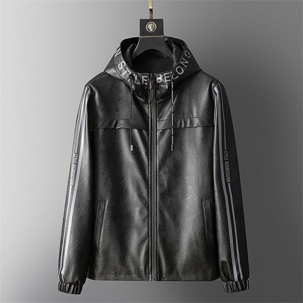 thoshine brand spring autumn winter men leather jackets hooded slim fit letter print male fashion pu leather coats windbreaker 201215, Black
thoshine brand spring autumn winter men leather jackets hooded slim fit letter print male fashion pu leather coats windbreaker 201215, Black