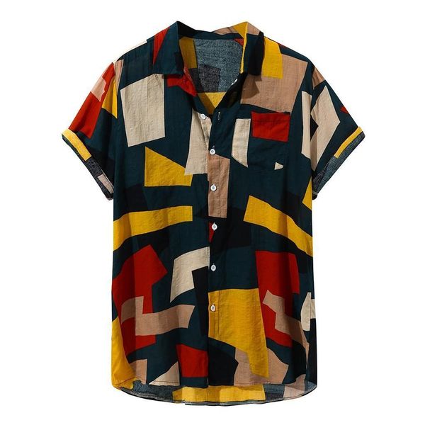 38# 2020 summer casual vintage print shirt men short sleeve button loose plus size men beach hawaiian shirt -4xl, White;black
38# 2020 summer casual vintage print shirt men short sleeve button loose plus size men beach hawaiian shirt -4xl, White;black