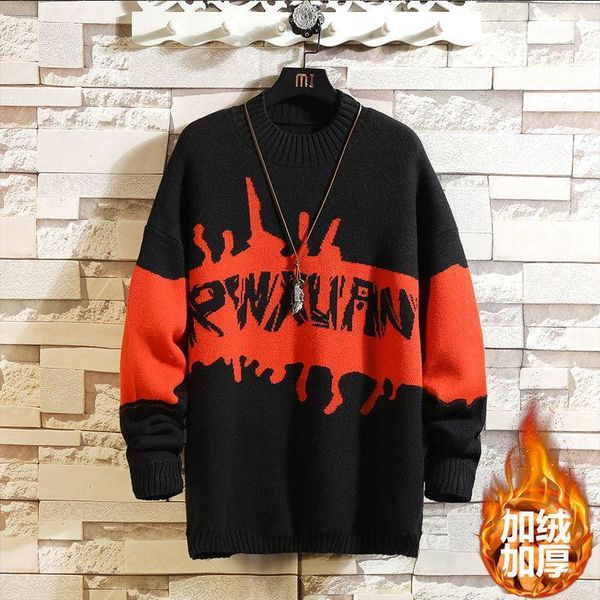 autumn and winter men's high-quality korean version plus velvet thick warm pullover loose plus fat size sweater1, White;black
autumn and winter men's high-quality korean version plus velvet thick warm pullover loose plus fat size sweater1, White;black