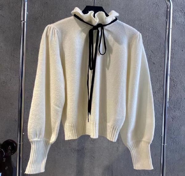 sweater designer women's lotus leaf collar pullover sweaters spring fashion double letter embroidery sweater white women, White;black
sweater designer women's lotus leaf collar pullover sweaters spring fashion double letter embroidery sweater white women, White;black