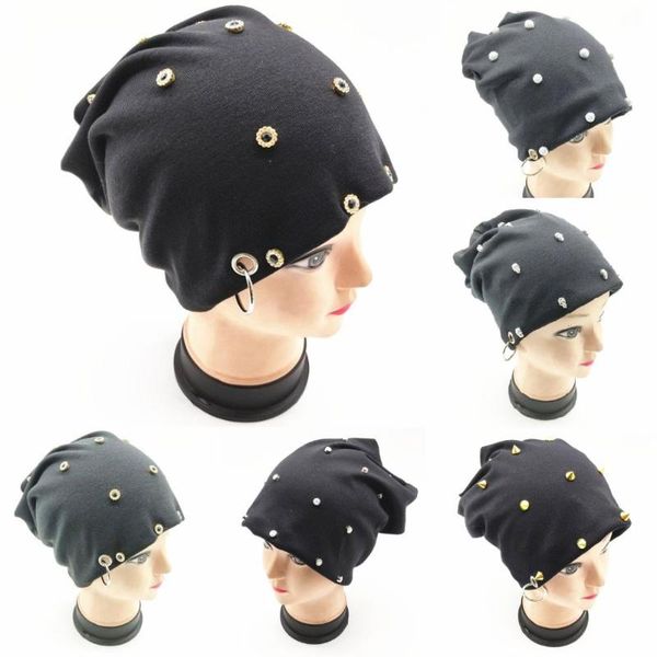 outdoor slouchy women casual punk riverts rings arcylic beanies knitted hat skullies for cycling, Blue;gray
outdoor slouchy women casual punk riverts rings arcylic beanies knitted hat skullies for cycling, Blue;gray