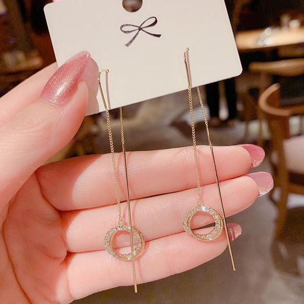 stud 2021 fashion super fairy tassel ear line female thin temperament circle earring simple jewelry, Golden;silver
stud 2021 fashion super fairy tassel ear line female thin temperament circle earring simple jewelry, Golden;silver