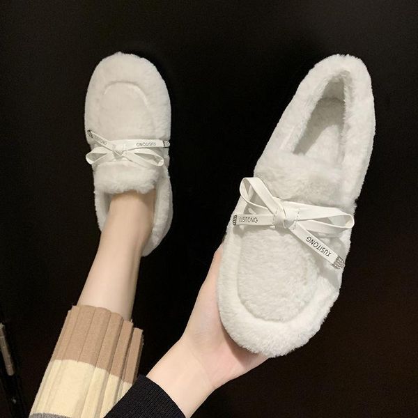 new style ladies winter cotton shoes bowknot plush warmth snow ladies leisure flat solid color furry female foot cover, Black
new style ladies winter cotton shoes bowknot plush warmth snow ladies leisure flat solid color furry female foot cover, Black