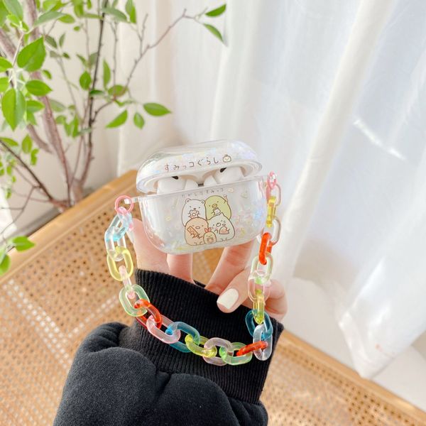 cartoon animal clear for airpods case glitter bracelets keychain hard liquid quicksand case for apple airpods pro earphone cover cartoon animal clear for airpods case glitter bracelets keychain hard liquid quicksand case for apple airpods pro earphone cover