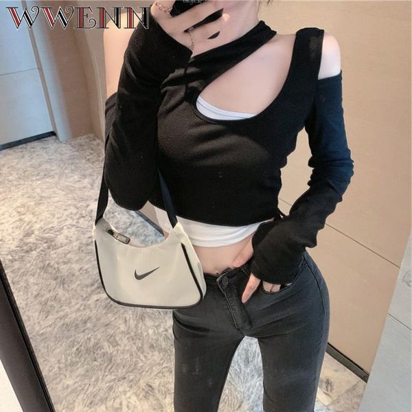 women's t-shirt wwenn solid basic long sleeve womens tshirt casual splicing black white fashion crop t shirt ladies korean tee
women's t-shirt wwenn solid basic long sleeve womens tshirt casual splicing black white fashion crop t shirt ladies korean tee