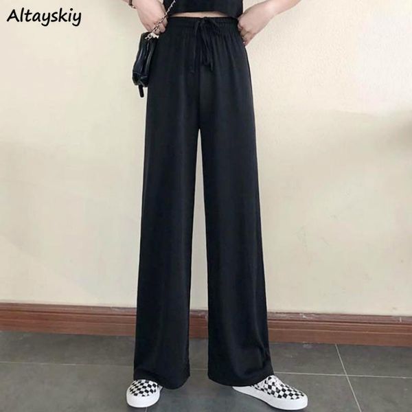 wide leg pants women pure black lace-up korean style loose leisure high waists female spring long daily trousers streetwear fall1, Black;white
wide leg pants women pure black lace-up korean style loose leisure high waists female spring long daily trousers streetwear fall1, Black;white