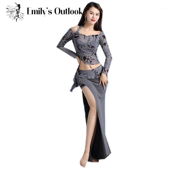 2021 winter bellydance practice costume lady's 2 piece performance outfit floral long sleeve blouse sey side slit skirt l1, Black;red
2021 winter bellydance practice costume lady's 2 piece performance outfit floral long sleeve blouse sey side slit skirt l1, Black;red