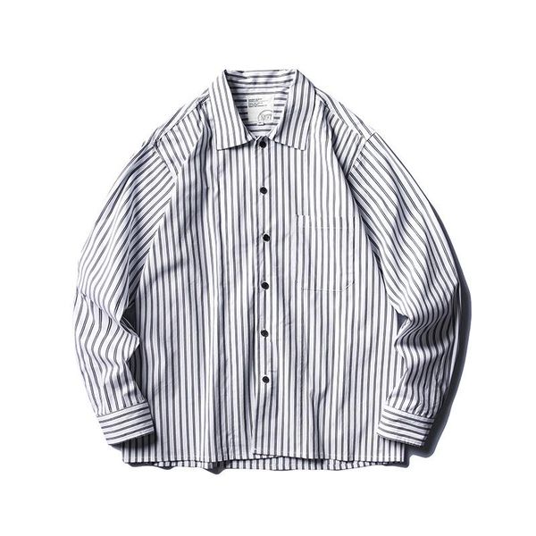 men clothes long sleeve stripe loose casual japan fashion cargo shirt male hip hop streetwear harajuku shirt couple clothing, White;black
men clothes long sleeve stripe loose casual japan fashion cargo shirt male hip hop streetwear harajuku shirt couple clothing, White;black