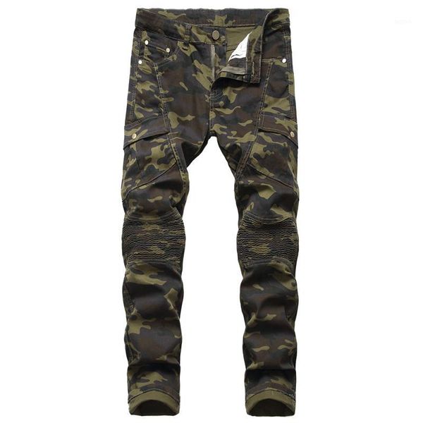 kimsere men's pleated camouflage biker jeans style camo cargo denim trousers with pockets motorcycle jeans for male1, Blue 
kimsere men's pleated camouflage biker jeans style camo cargo denim trousers with pockets motorcycle jeans for male1, Blue