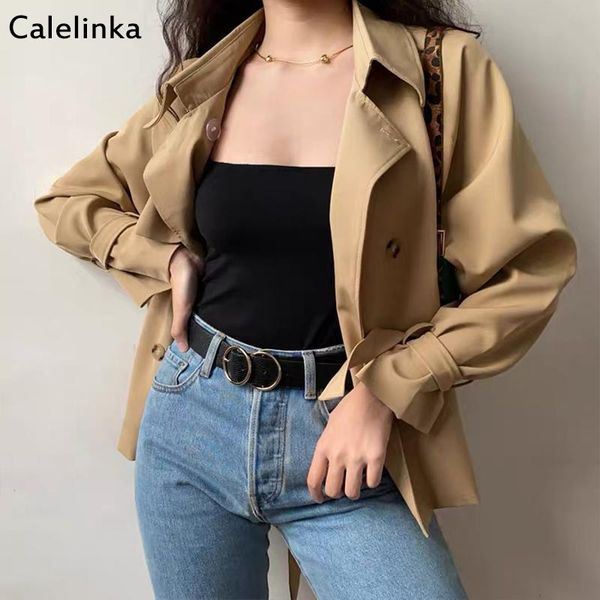 women's trench coats calelinka vintage female loose fit coat autumn spring double breasted bandage khaki outwear office casual, Tan;black
women's trench coats calelinka vintage female loose fit coat autumn spring double breasted bandage khaki outwear office casual, Tan;black