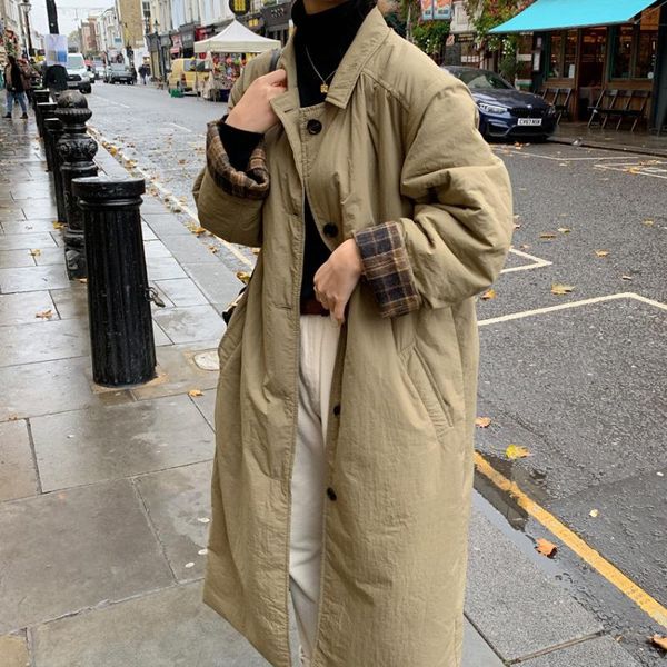 new winter parka coat women long sleeve turn down collar jacket female fashion loose long cotton liner warm jacket outerwear, Black;brown
new winter parka coat women long sleeve turn down collar jacket female fashion loose long cotton liner warm jacket outerwear, Black;brown