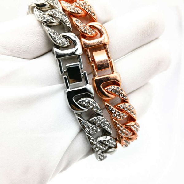 inlaid hip hop trendsetter cuba chain with diamond bracelet 14mm full diamond men's and women's hiphop gold plated necklace, Silver
inlaid hip hop trendsetter cuba chain with diamond bracelet 14mm full diamond men's and women's hiphop gold plated necklace, Silver
