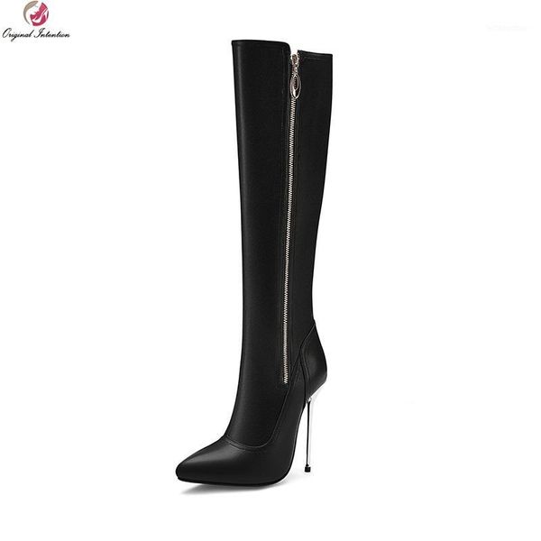 original intention women knee high boots fashion pointed toe thin high heels boots elegant black white shoes woman size 3-121
original intention women knee high boots fashion pointed toe thin high heels boots elegant black white shoes woman size 3-121
