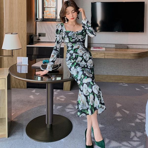 casual dresses 2021 autumn winter korean style streetwear midi trumpet sheath retro wrap floral causal women's long sleeve elegant dres, Black;gray
casual dresses 2021 autumn winter korean style streetwear midi trumpet sheath retro wrap floral causal women's long sleeve elegant dres, Black;gray
